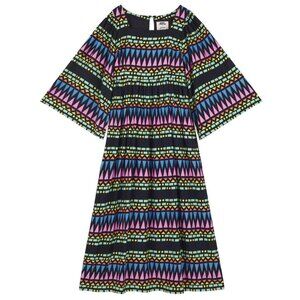 Dawn O’Porter X Joanie Casino geometric geo retro maxi midaxi dress 6 medium NWT